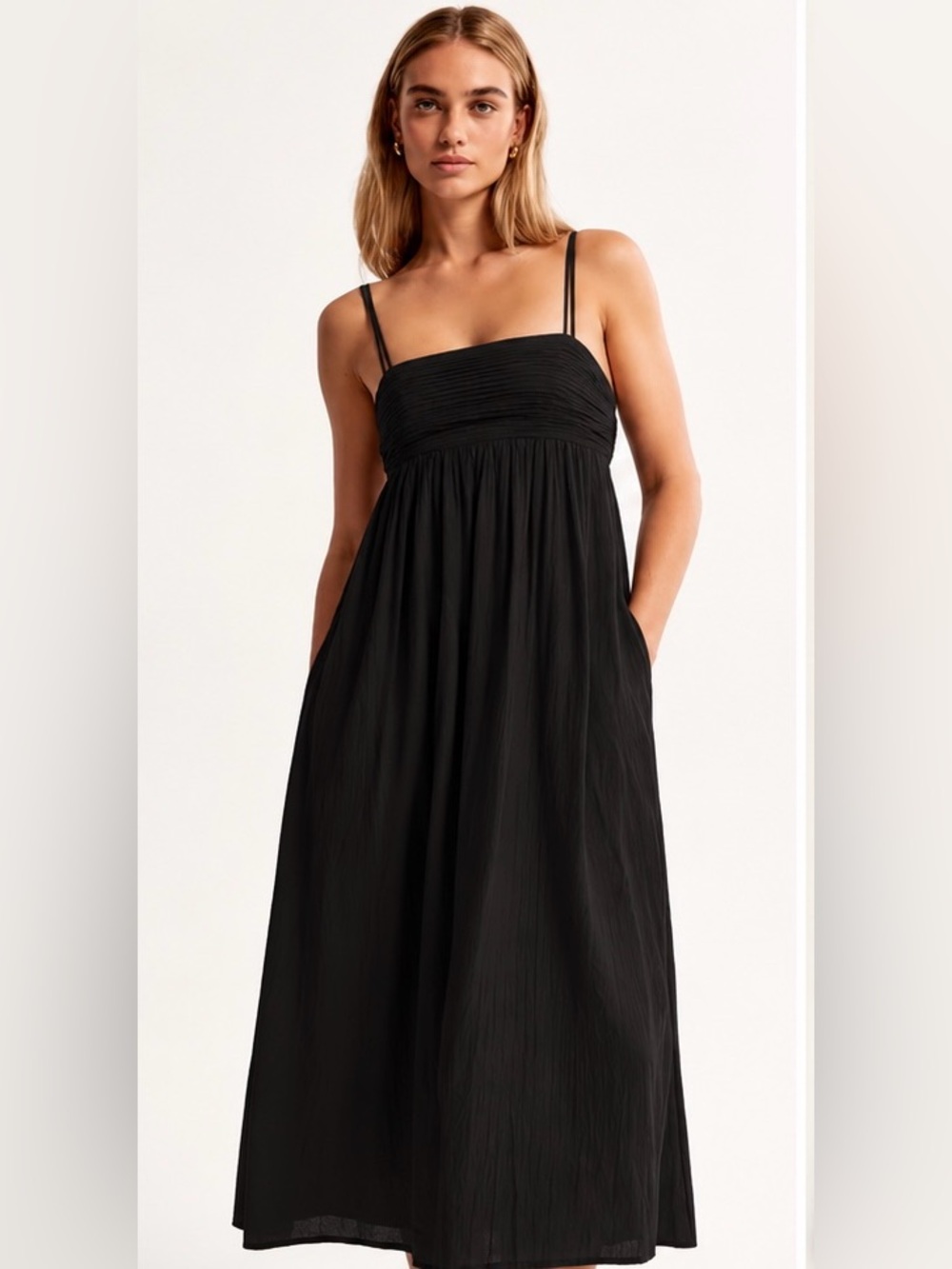 Abercrombie & Fitch Black Spaghetti-Strap Maxi Dress